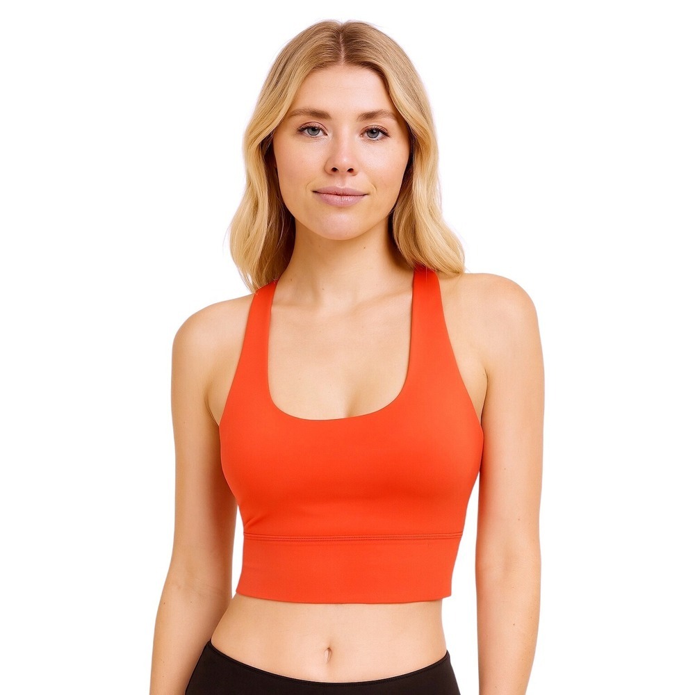Balance Athletica Orange Racerback Sports Bra Size Medium Workout Activewear Top